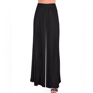 Alice + Olivia Copen Black Wide-Leg Pleated Pants sz 2